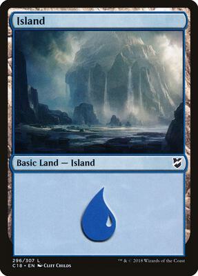 Island (296) card from Commander 2018