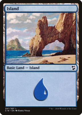 Island (297) card from Commander 2018