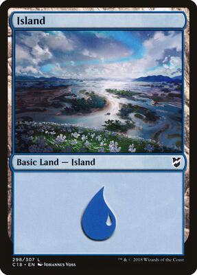 Island (298) card from Commander 2018