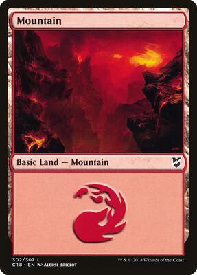 Mountain (302) card from Commander 2018