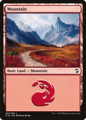 Mountain (303) card from Commander 2018
