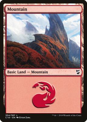 Mountain (304) card from Commander 2018