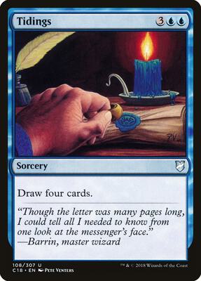 Tidings card from Commander 2018