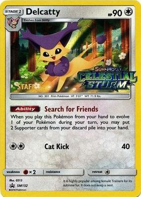 Delcatty - SM132 (Prerelease) [Staff] card from SM Promos