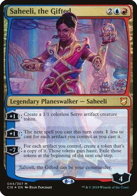 Saheeli, the Gifted (Commander 2018) card from Oversize Cards