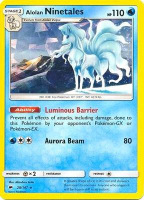 Alolan Ninetales - 28/147 (Cracked Ice Holo) card from Deck Exclusives