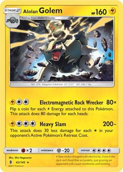 Alolan Golem - 42/145 (Cosmos Holo) card from Blister Exclusives