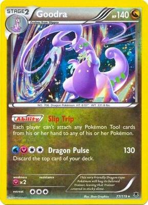 Goodra - 77/119 (Cosmos Holo) card from Blister Exclusives