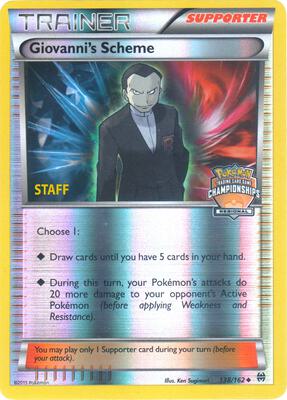 Giovanni's Scheme - 138/162 (Regional Championships) [Staff] card from League & Championship Cards