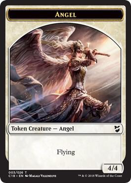 Angel // Cat Double-Sided Token card from Commander 2018