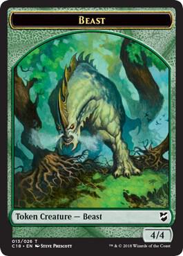 Beast (013) // Plant Double-Sided Token card from Commander 2018