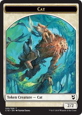 Cat // Soldier Double-Sided Token card from Commander 2018