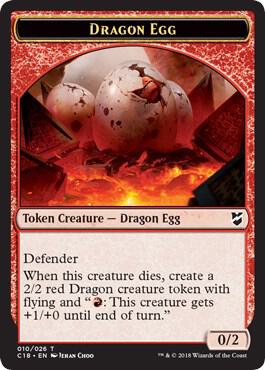 Dragon Egg // Dragon Double-Sided Token card from Commander 2018