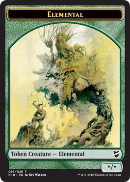Elemental // Thopter (026) Double-Sided Token card from Commander 2018