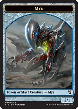 Myr (007) // Thopter (008) Double-Sided Token card from Commander 2018