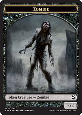 Zombie // Shapeshifter Double-Sided Token card from Commander 2018