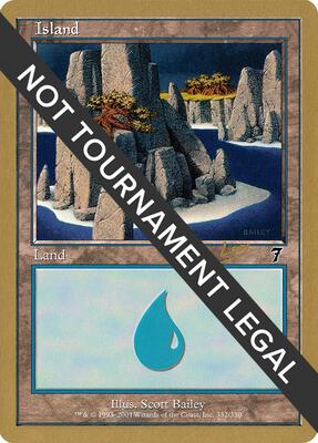 Island (332) - 2002 Raphael Levy (7ED) card from World Championship Decks