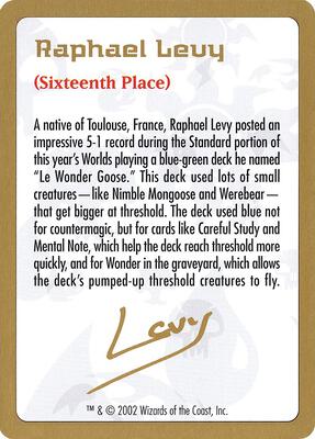2002 Raphael Levy Biography Card card from World Championship Decks