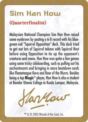 2002 Sim Han How Biography Card card from World Championship Decks