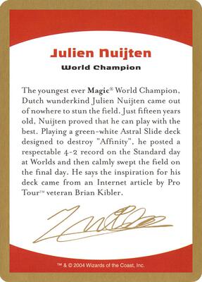 2004 Julien Nuijten Biography Card card from World Championship Decks