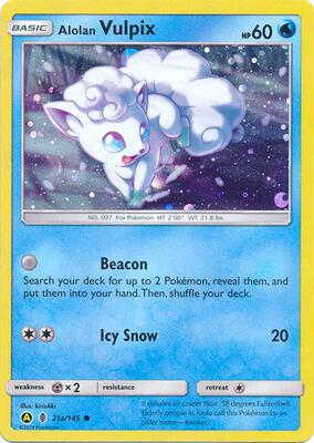 Alolan Vulpix - 21a/145 card from Alternate Art Promos