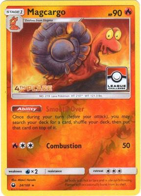 Magcargo - 24/168 (League Challenge) [4th Place] card from League & Championship Cards