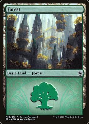 Forest - Selesnya (A09) card from Launch Party & Release Event Promos