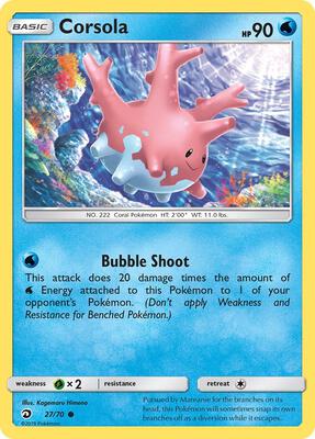 Corsola card from Dragon Majesty