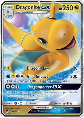 Dragonite GX card from Dragon Majesty