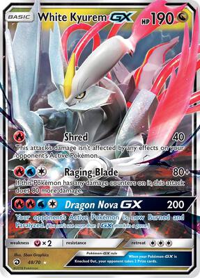 White Kyurem GX card from Dragon Majesty
