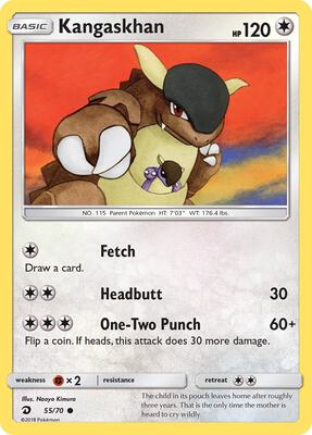 Kangaskhan card from Dragon Majesty