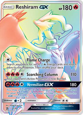 Reshiram GX (Secret) card from Dragon Majesty
