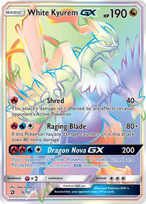 White Kyurem GX (Secret) card from Dragon Majesty