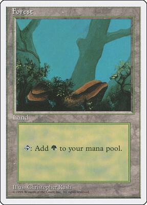 Forest (A) card from Fourth Edition