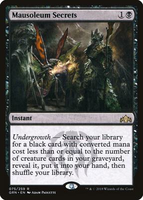 Mausoleum Secrets card from Guilds of Ravnica