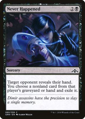 Never Happened card from Guilds of Ravnica