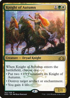 Knight of Autumn card from Guilds of Ravnica