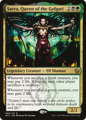 Savra, Queen of the Golgari card from Guilds of Ravnica: Guild Kits