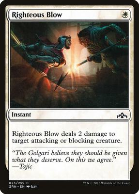 Righteous Blow card from Guilds of Ravnica