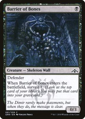 Barrier of Bones card from Guilds of Ravnica