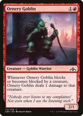Ornery Goblin card from Guilds of Ravnica