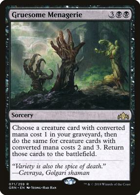 Gruesome Menagerie card from Guilds of Ravnica