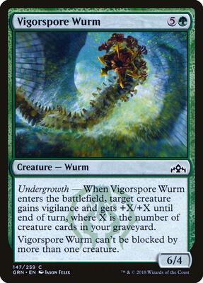 Vigorspore Wurm card from Guilds of Ravnica