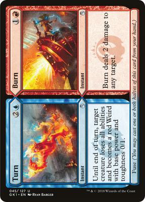 Turn // Burn card from Guilds of Ravnica: Guild Kits
