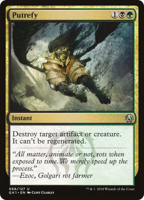 Putrefy card from Guilds of Ravnica: Guild Kits