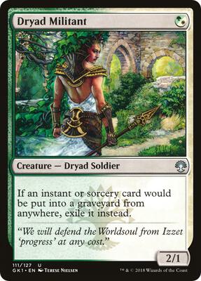 Dryad Militant card from Guilds of Ravnica: Guild Kits