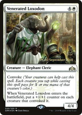 Venerated Loxodon card from Prerelease Cards