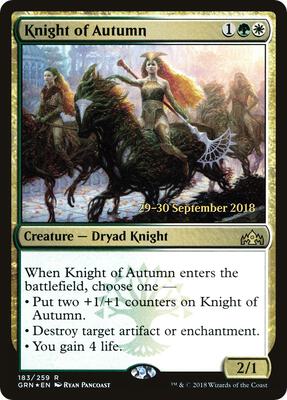 Knight of Autumn card from Prerelease Cards