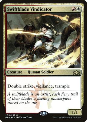 Swiftblade Vindicator (GRN) card from Prerelease Cards