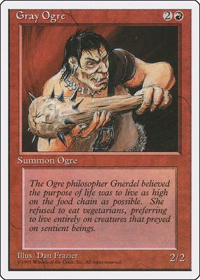 Gray Ogre card from Fourth Edition